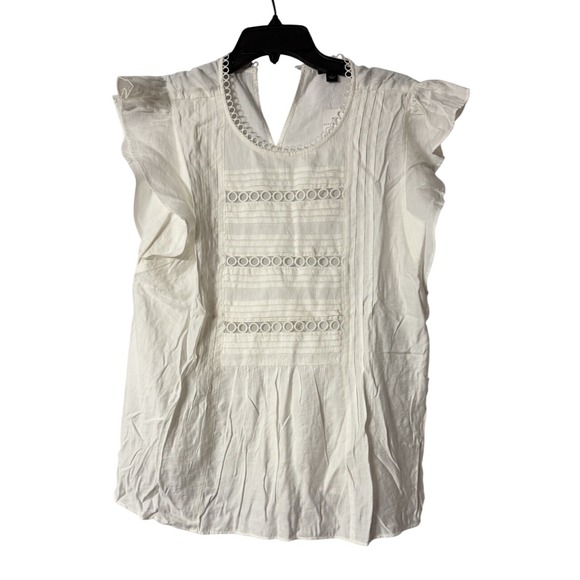Ann Taylor Tops - NWT Ann Taylor Womens Short Sleeve White Pullover Top Blouse Shirt Size Large